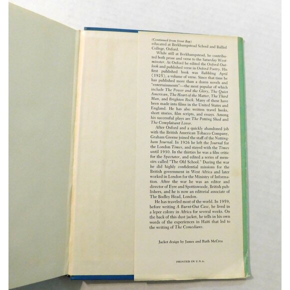 The Comedians By Graham Greene 1966 Hardback Jacket Club Edition - Picture 4 of 5